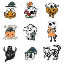 Custom Zinc Alloy Safety Pin Halloween Autumn Enamel Lapel Pin