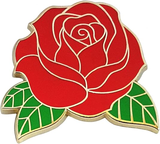 Red Rose Blossom Epoxy Enamel Pins