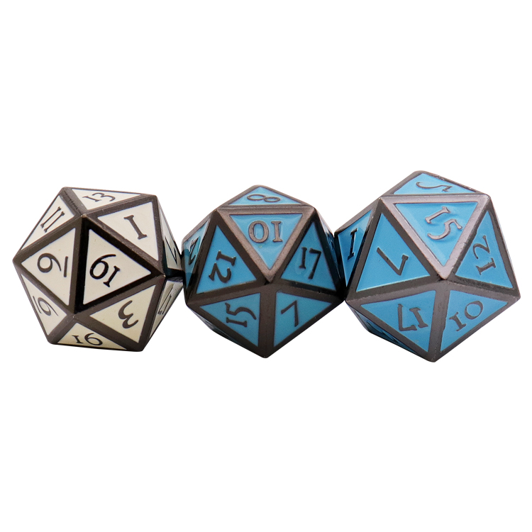 DND Game Large White Metal Dice