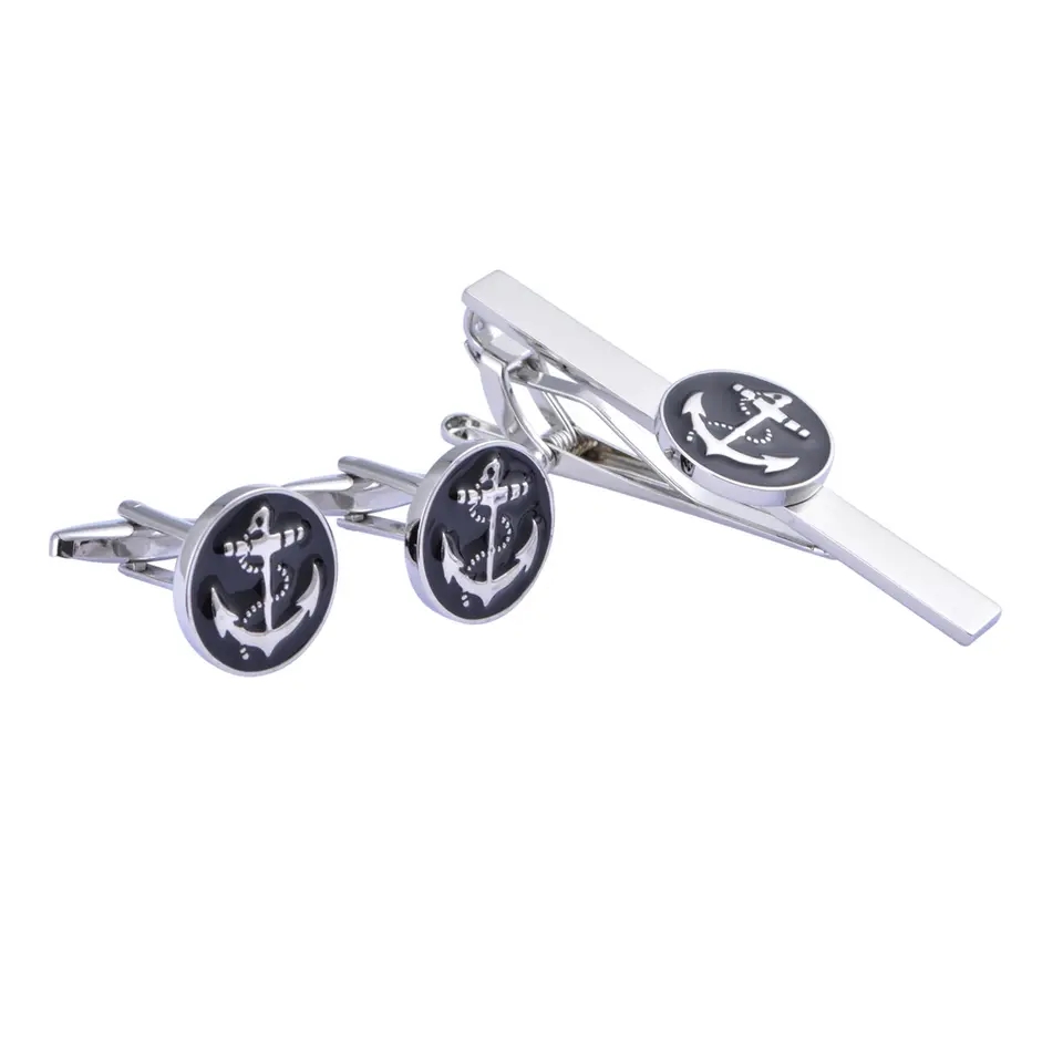 Gift Simple Metal Engraved Tie Clip Cufflink