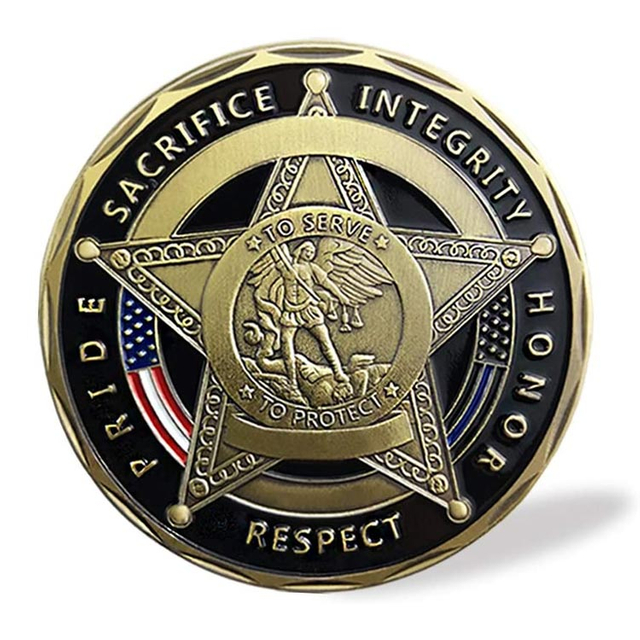 Custom Saint Michael Police Officer Prayer Law Enforcement Challenge Coin