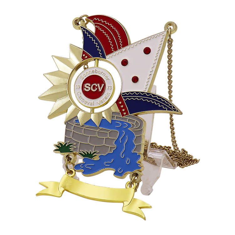 Customized Gold-plated Carnival Clown Logo Medal