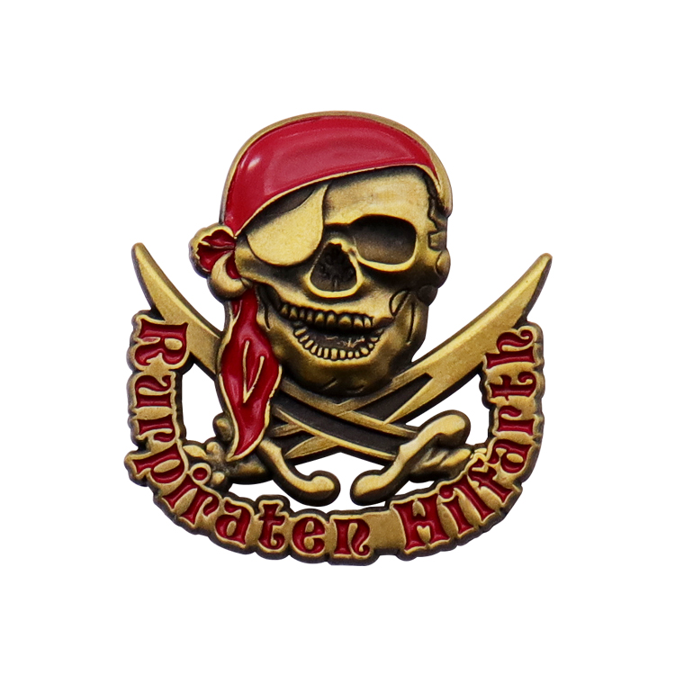 Customized 3D Pirate Skull Commemorative Badge
