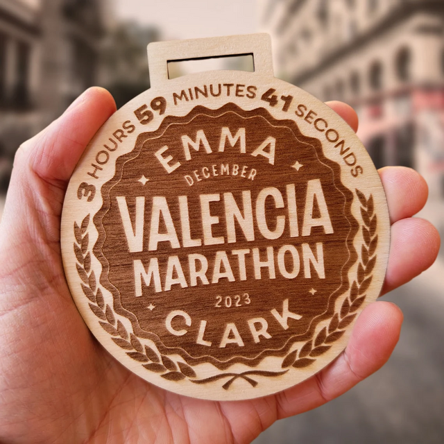 2025 Custom Running Sports Wooden Commemorative Medal