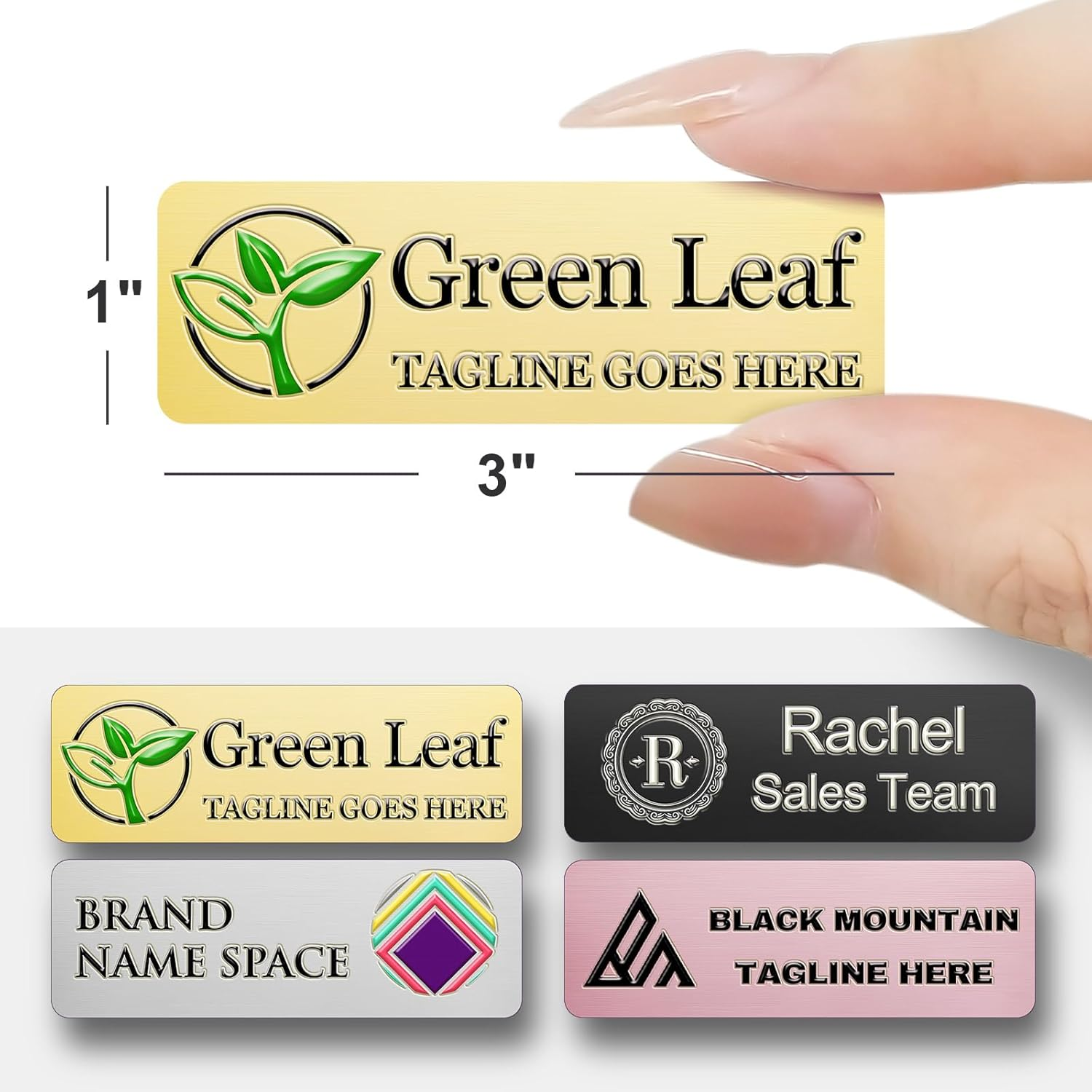 Custom laser-engraved Logo office nameplate badges Employee name tag