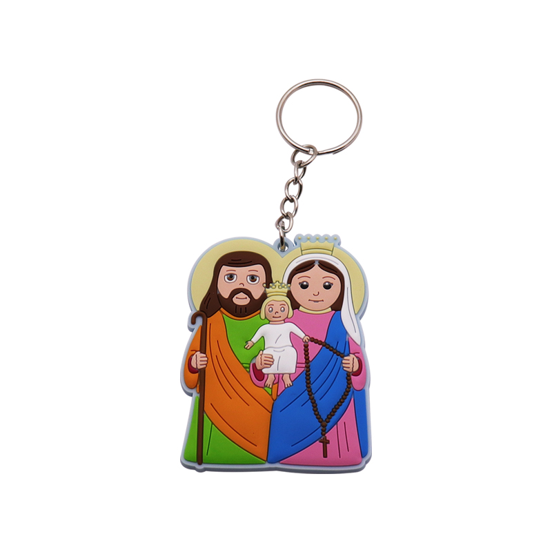 Custom Pattern Jesus 3D Commemorative Car PVC Keychain