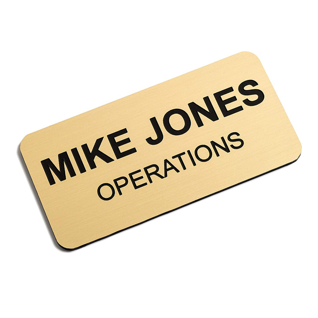 Custom Engraved Name Tag Badges Personalized Identification Pin