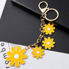 Custom Women's Flower Bag Charms Enameled Keychain Purse Accessories