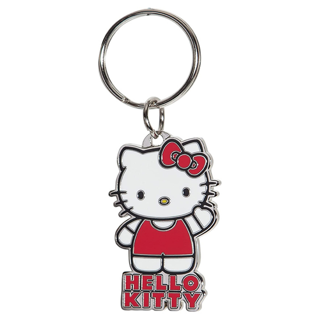 Custom Hello Kitty Head Pewter Key Ring Keychain