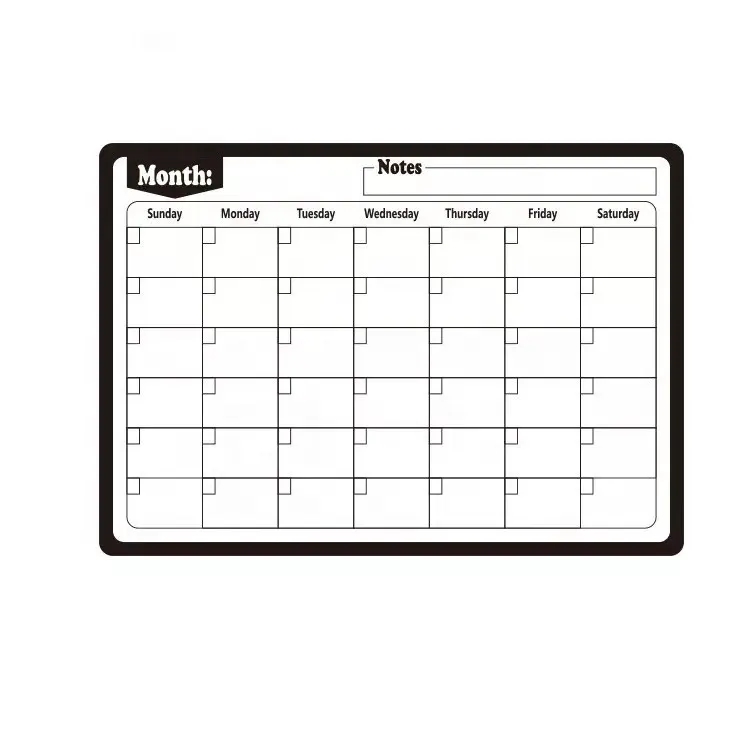 Office Cute PVC Calendar Fridge Magnet