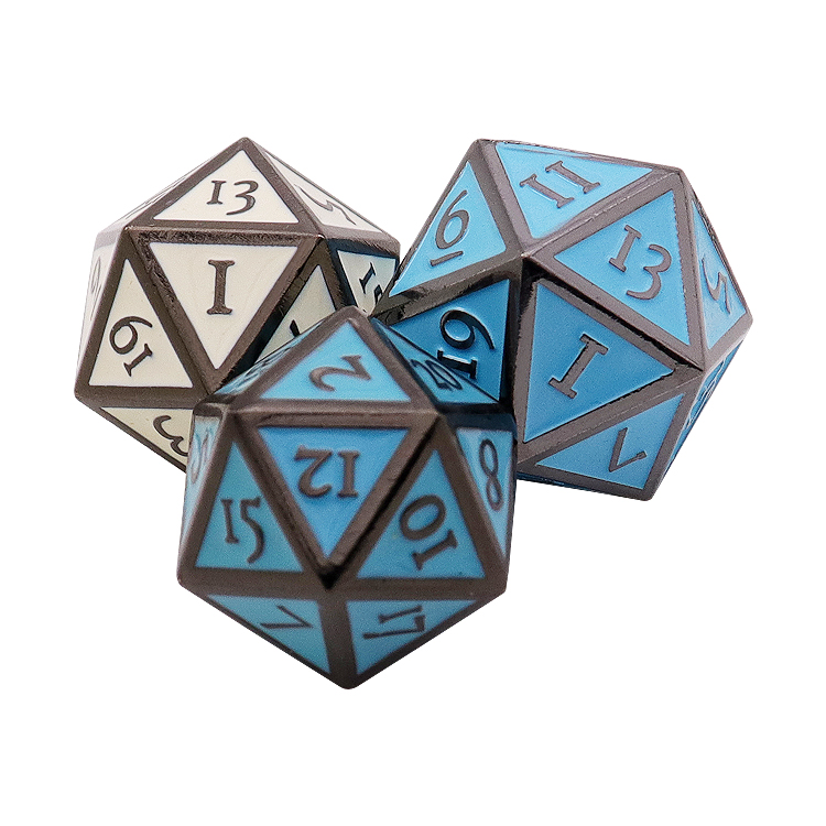 DND Game Large White Metal Dice