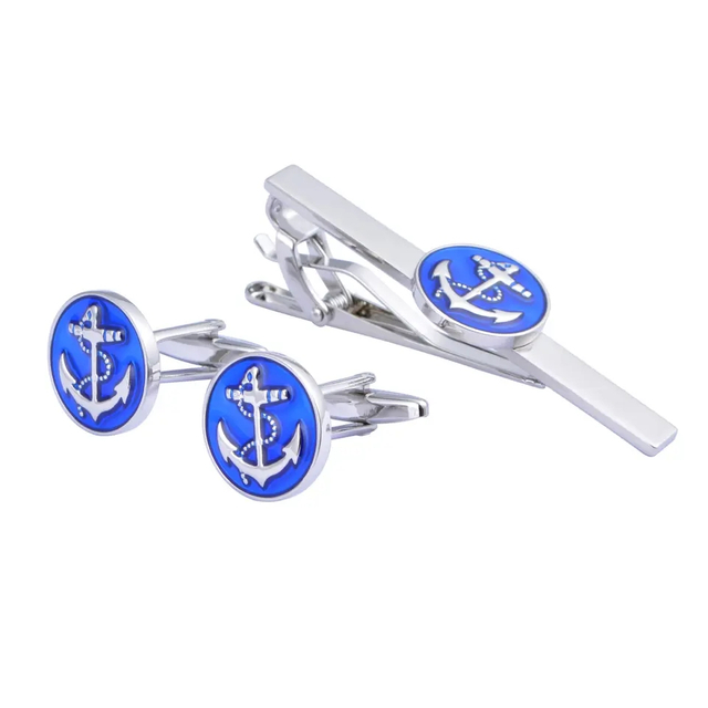 Gift Simple Metal Engraved Tie Clip Cufflink